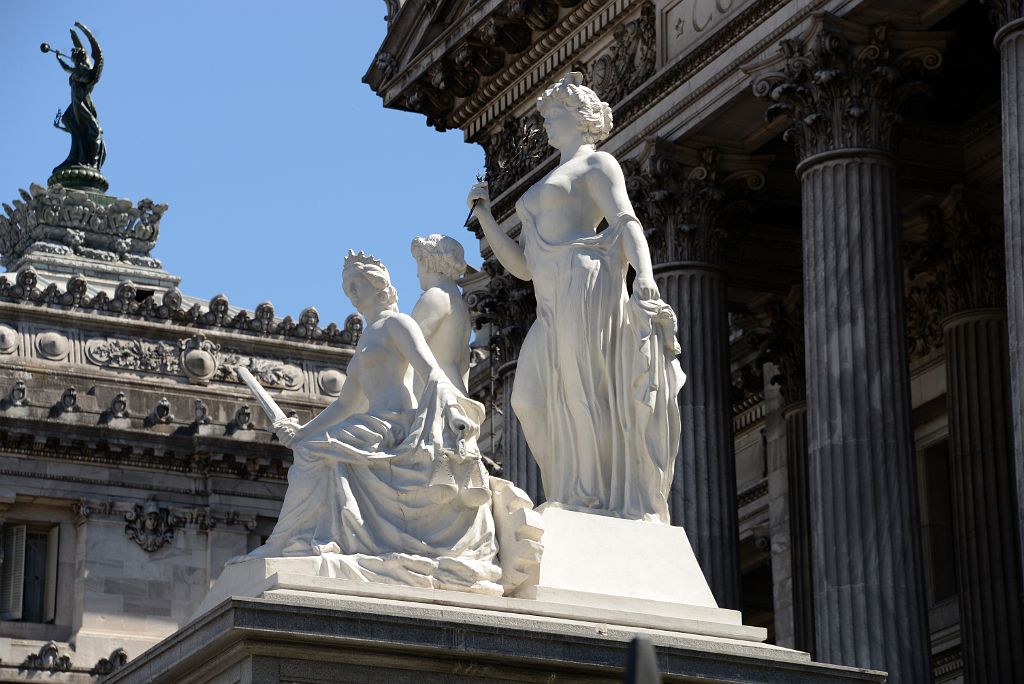 16 Statues Of Lola Mora In Front Of Argentine National Congress Building Buenos Aires